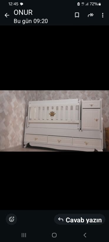 Oğlan və qız üçün, Dördbucaq, Beşik, Dəstsiz, Matras ilə, Yellənmə mexanizmsiz