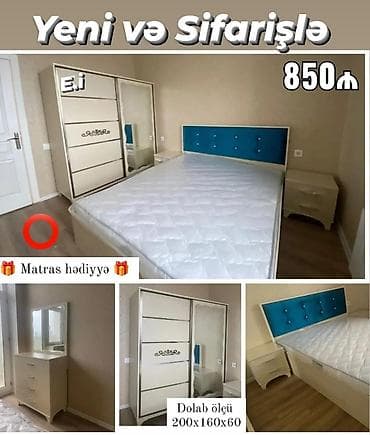 saloglu divan kreslo: Yataq otağı mebel dəsti – Yeni və sifarişlə. Qiymət: 850₼ Hədiyyə — 1