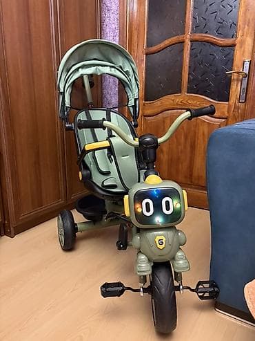 velesiped: Uşaq üçtəkərli velosiped – valideyn idarəetməli, tentli, robot — 3