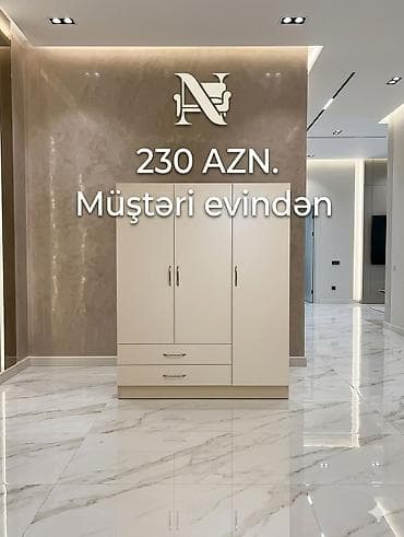 3 qapılı, Siyirməli, Ağ, Digər material, Açılan, Düz dolab