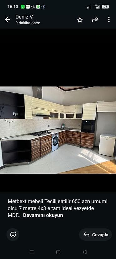 elektron saat: Metbext mebeli Tecili satilir 650 azn umumi olcu 7 metre 4x3 e tam — 1