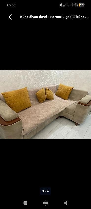 iwlenmiw kreslo: İşlənmiş, Künc divan, Divan, Bazasız, Açılmayan — 2