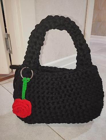 ev damaşniki: Zərif əl işi çanta - Material: qalın toxuma ipindən əl ilə hörülüb - — 5
