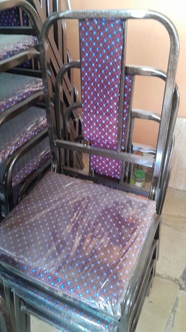 açılıb yığılan oturacaqlar (kreslolar): Mətbəx üçün, Yeni, Qatlanan, rəng - Bordo Stul — 4