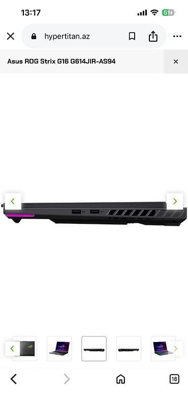 oyun noutbukları: Asus ROG Strix G16 G614JIR-AS94 oyun noutbuku Model Asus ROG Strix G16 — 4