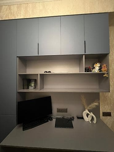 embawood ofis mebelleri: Modul iş və saxlama dəsti – iş masası + dolab sistemi - Kompozisiya — 1