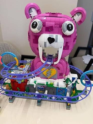 maşa və ayı konstruktorları: LEGO tematik atraksion dəsti – “Çəhrayı Ayı Rollercoaster” - Parlaq — 1