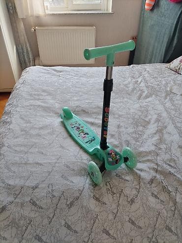 motosiklet ucuz: Uşaq skuter - Rəng: açıq yaşıl/mentol - Dizayn: Disney Minnie Mouse — 1