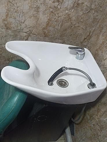 kreslo çarpayı: Bərbərxana üçün yuma bölməsi və kreslo komplekti - Seramik baş yuma — 1