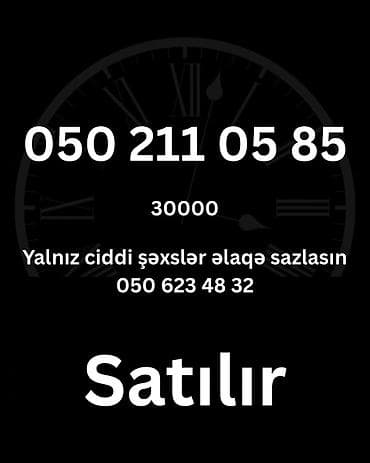 Xüsusi mobil nömrə satılır: 050 211 05 85 - Kateqoriya: VIP/özel — 1