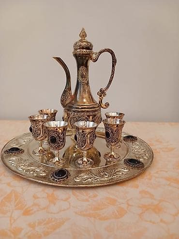 ibrik: Qəhvə dəsti, rəng - Qızılı, Metal, 6 nəfərlik — 2