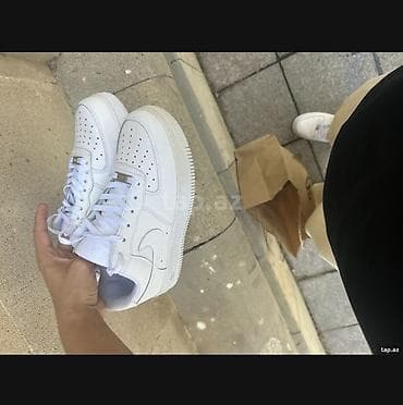 Мужская обувь: Məhsul: Ağ rəngli Nike Air Force 1 Low kişi idman ayaqqabısı — 1