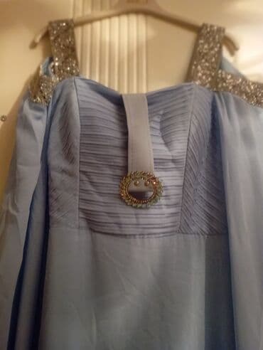 nişan donları 2023: Mavi rəngdə, uzun ziyafət/libas. - Model: Asimmetrik kəsimli, döş — 8