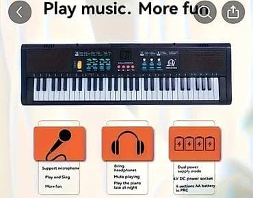 Спорт и хобби: Elektron klaviatura – 61 klavişli, çoxfunksiyalı öyrədici model — 1