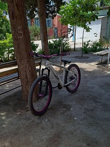 volta: Dirt/Street tipli velosiped - Rəng: ağ gövdə, bənövşəyi detallarla — 1