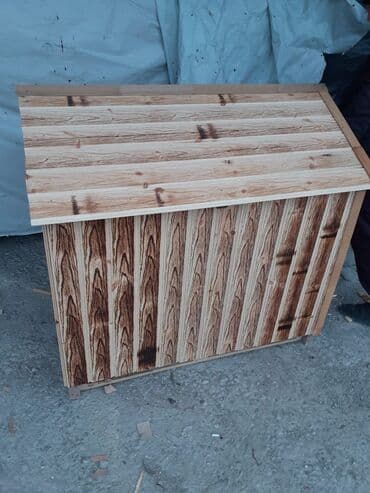 Daşıma çantaları: Taxta heyvan evi - Material: təbii ağacdan yığılma, şaquli lövhəli — 3