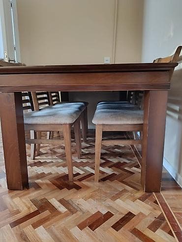 Qonaq otağı üçün, Açılan, Dördbucaq masa, 6 stul — 3