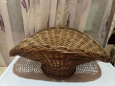 əjdaha meyvəsi: Böyük dekorativ səbət – əl işidir, təbii çubuqdan hörülüb — 3