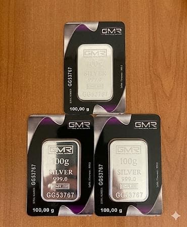 silver sinsila: GMR (Genç Metal Rafineri) 100 qram gümüş külçə - Marka: GMR – Genç — 1