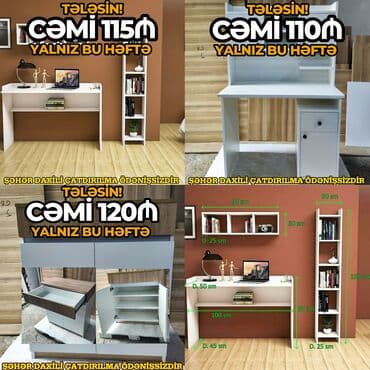 reception mebel: Kompüter masası, Yeni, Açılmayan, Laminat, Dördbucaq masa — 1