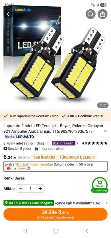 maşın üçün led işıqlar: LED, 12 w, LED LIGHT, 2024 il, Orijinal, Çin, Yeni — 3