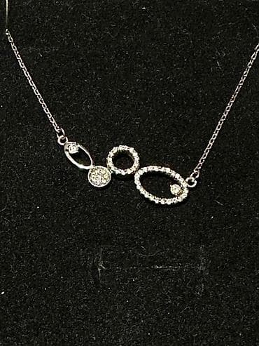 guzdək daşı: Zərif dizaynlı qadın boyunbağı - Material: gümüş - Kulon: bir-birinə — 1