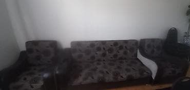 İşlənmiş, Divan, Divan, 2 kreslo, Bazalı, Açılan — 1