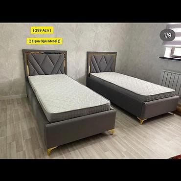 Новый, Односпальная кровать, Без подьемного механизма, С матрасом, Без выдвижных ящиков, Россия