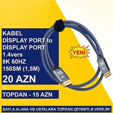 Ноутбуки: Display Port Kabellər SAYLA ALANA VƏ USTALARA TOPDAN QİYMƏTLƏ VERİLİR! — 4