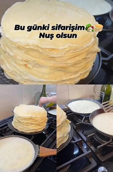 Şirniyyat məhsulları: Ev şəraitində hazırlanan nazik krep/lavaşka (pankek) – sifarişlə. - — 1