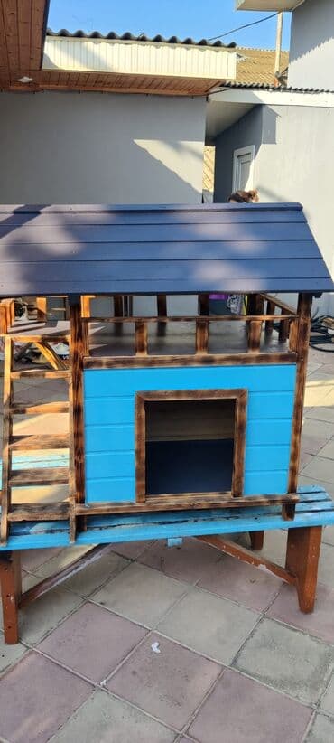 дом для собак: İki mərtəbəli taxta it evi - Material: tamamilə ağacdan hazırlanıb — 1