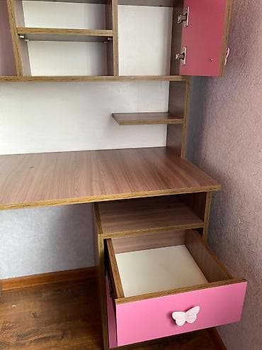 ev ucun stol: Uşaq/yeniyetmə otağı üçün mebel dəsti - Yazı masası: Laminat ağac — 1