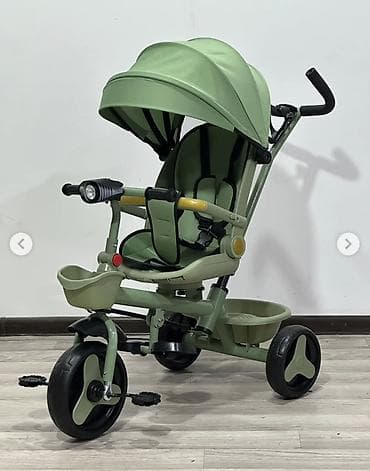 Uşaq üçtəkərli velosipedi – çoxfunksiyalı model - Rəng: açıq yaşıl - — 1