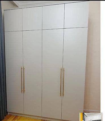 şifonerlər: Yeni, 6 qapı, Güzgülü, Ağ, Açılan, Düz dolab — 1