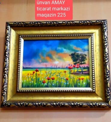Tablo. Yağlı boyada cekilmiş əl işi. Ünvan AMAY ticarət mərkəzi ağ
