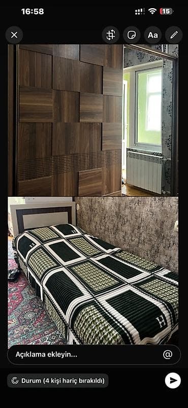3d defter: Yataq otağı dəsti - 1 nəfərlik çarpayı: modern başlıq dizaynı, taxta — 1