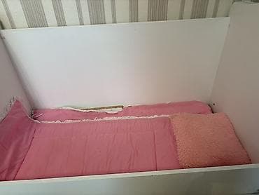 Для девочки, Кровать, Без подьемного механизма, С матрасом, С выдвижными ящиками — 1