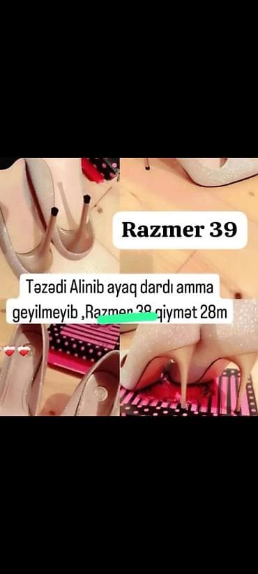 ev geyimleri ve qiymetleri: Məhsul 1: Parıltılı hündürdaban tufli - Rəng: açıq şampan/qızılı — 1