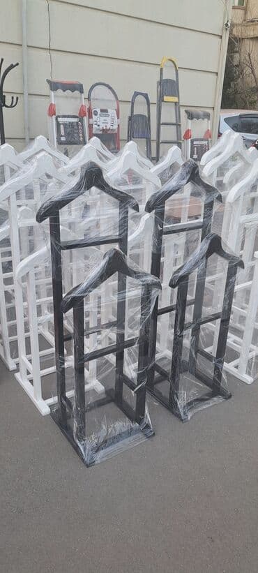вешалка для брюк и рубашек напольная: Taxta paltar asqısı – “valet stand” - Material: tam taxta karkas — 5