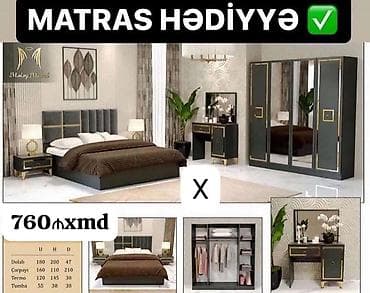 Yataq otağı dəsti – “Matrass hədiyyə” Komplekt: - 3 qapılı, güzgülü lalafo.az -da Yataq otağı dəsti – “Matrass hədiyyə” Komplekt: - 3 qapılı, güzgülü