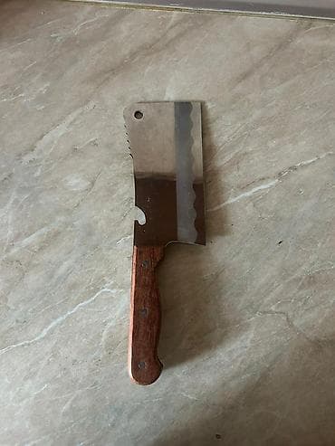 qəssab baltası: Mətbəx balta-bıçağı (cleaver) - Geniş, düz paslanmayan poladdan bıçaq — 2