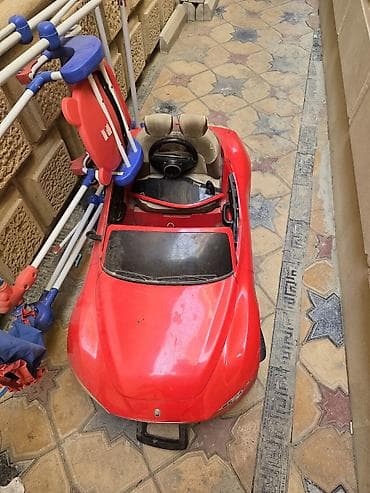 Uşaq geyimi və ayaqqabıları: Uşaqlar üçün elektrikli oyuncaq maşın – qırmızı rəngdə, idman kupe — 3