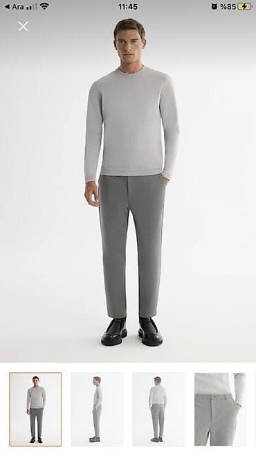 paltar kisi: Məhsul: Kişi şalvarı - Rəng: Açıq boz - Kəsim: Düz/silim fit, dizdən — 4