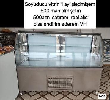 Холодильное оборудование: UNVAN GENCE Soyuducu Vitrin Tort Şirniyat 500azn razilaşma var — 1