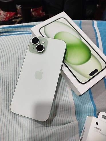 iphone 15 sade: IPhone 15, 128 GB, Yaşıl, Zəmanət — 10