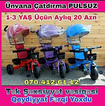 Tək şəxsiyyət vəsiqəsi ilə ünvana çatdırma pulsuz .Buyurun əlaqə