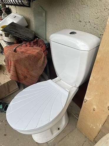 Unitaz və ayaqüstü lavabo dəsti - Material: sanitar keramika, ağ rəng