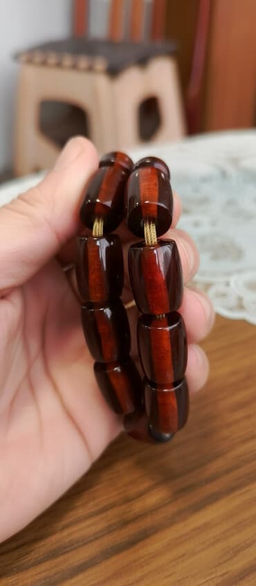 minalı bijuteriyalar: Kehreba tesbeh - Material: sixma kehreba - Forma: Hər boncuk fıçıvari — 1