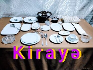 ləpə çəkən maşın: Kirayə qab-qacaq. Stol stul icarəsi,qablar,ağ servis qablar. Ad — 1