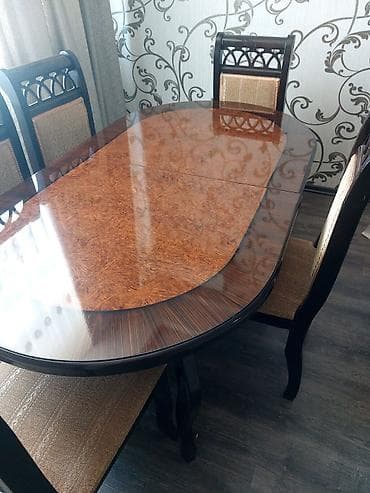 divan destleri: Qonaq otağı üçün, Açılan, Oval masa, 6 stul — 2
